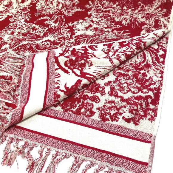 Dior 21JOU800IXGS fringe animal Reverses Toile Tojuy beach towel blanket - Picture 1 of 10